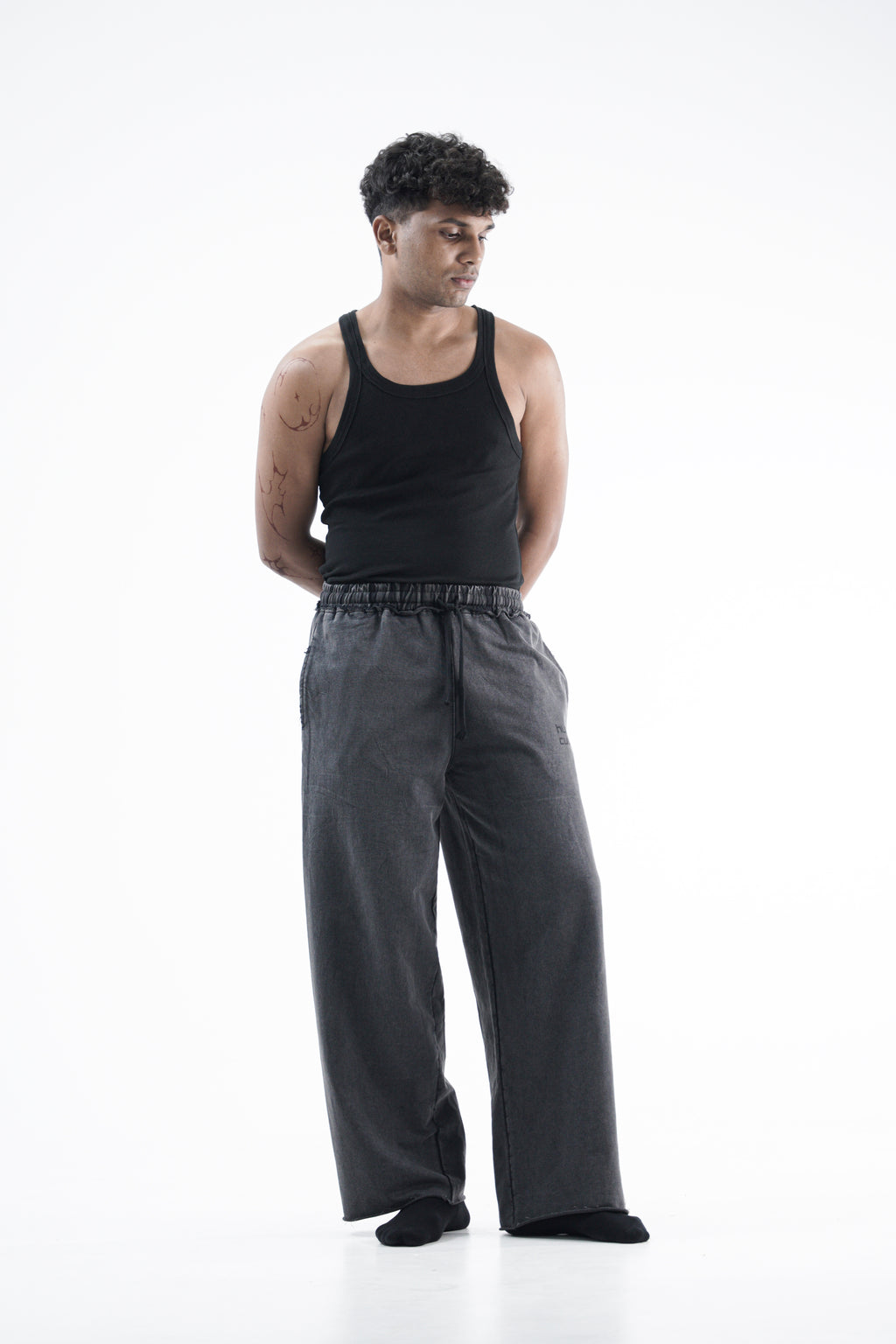 Black faded lose-fit joggers