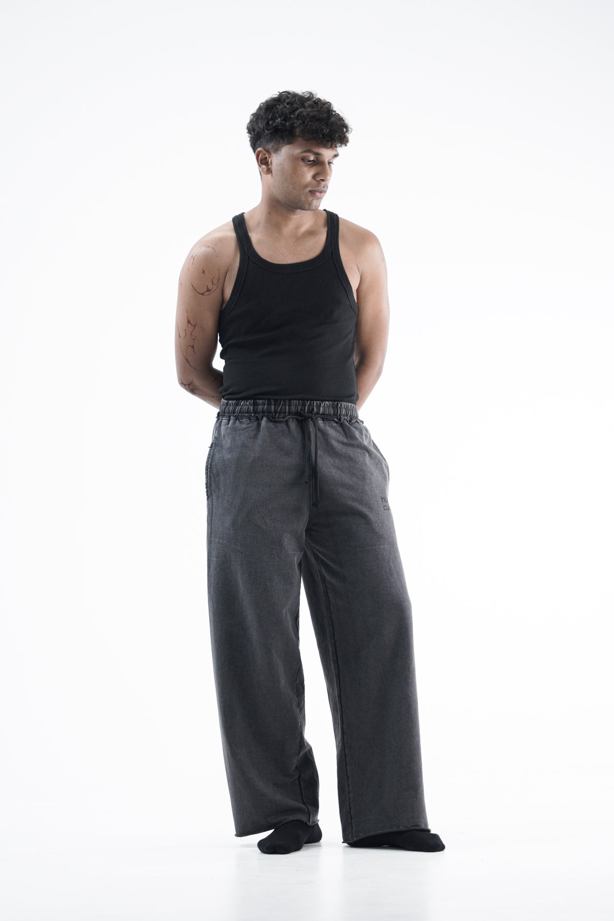 Black faded lose-fit joggers